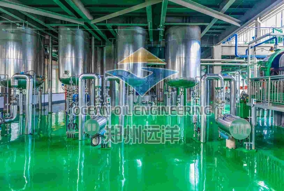 ISO9001 Yemek Yağı Rafineri Makinesi 1000T/D PLC Kontrol Sistemiyle